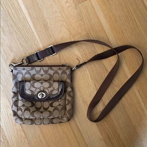 Brown Coach crossbody purse